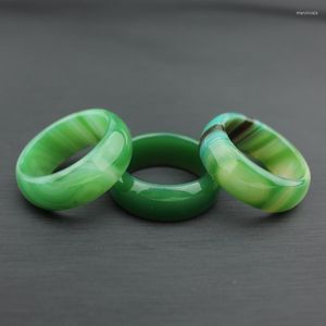 Cluster Rings Natural Grass Green Anel Agate For Men Lovers With Texture Handmade Brand Jade Joias Stone 1