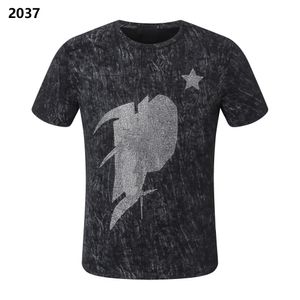 Phillip Plain Summer T-shirt da uomo con strass teschio Perline Fashion Designer T-shirt da uomo Top qp Lettera Ricamo Abbigliamento da donna T-shirt manica corta 2359