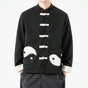 Giacche da uomo Abito modello di pettegolezzo tradizionale cinese Allentato Plus Size Tang Suit Giacca stile etnico Abbigliamento uomo Cappotto casual Top maschile