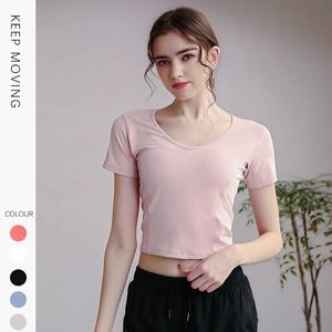 Lu Yoga Short Sleeve Quick Drided Yoga Suit for Women Sports Tech Tech Tee Summer Summer Treamwicking بدلة اللياقة البدنية