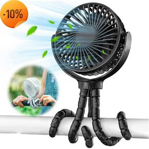 New Portable Stroller Small fan Handheld USB Electric Rechargeable Octopus Fan 1200mAh Battery Folding Hand Fan For Desktop Outdoor