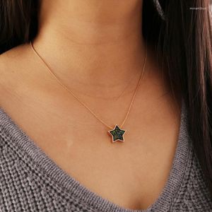 Choker Selling Summer Hits Pentagram Short Necklace Fashion Multicolor Gem Women's Simple T-shirt Versatile Chain