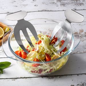 Salatbesteck 2 Stück Salatgabel aus Edelstahl zum Mischen von Salat, Nudeln, Früchten und mehr auf Ihrer Küchentheke 230613