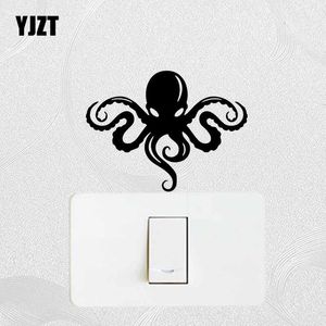 YJZT Modern Cartoon Octopus Wall Decal Vinyl Switch Sticker Creative Home Decoration S19-0073