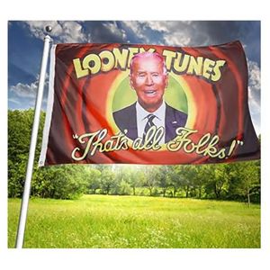 Looney Tunes That's All Folk Biden 3X5FT Bandiere da esterno 150x90cm Banner Poliestere 100D Colori vivaci di alta qualità con due occhielli in ottone G0614