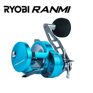 Baitcasting Reels RYOBI RANMI Slow Jigging Wheel Max Drag 16KG 81BB Metal Boat Saltwater Round Fishing Reel 230613