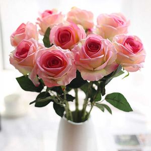 Сухоцветы 5 шт. букет с длинной веткой красивые белые шелковые розы искусственные свадебные украшения для домашнего стола организовать искусственный цветок