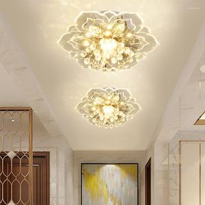 Światła sufitowe LED Crystal światło nowoczesne kreatywne domowe salon halla balkonowy domowy wejście do foyer oświetlenie