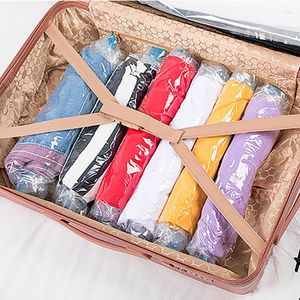 Storage Bags 12Pcs Clothes Compression Hand Rolling Vacuum Transparent Clothing Packing Bag Space Saving For Home Travel