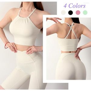 Yoga Outfit Summer Women's Sports Bra Tight Elastic Gym Bralette Crop Top Quick Dry Sexy Shockproof Gather Stereotyped Fitness Vest