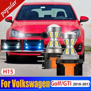 Novo carro 2x canbus h15 led drl sinal dianteiro diurno lâmpadas luz de circulação diurna automática para volkswagen golf mk7 gti 2010 2011 2012 2013