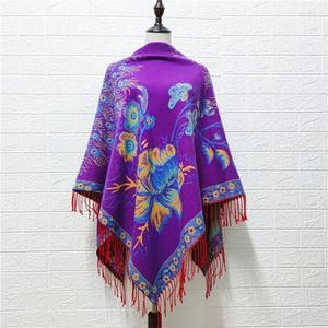 Scarves Double Side Women Cashmere Pashmina Shawl Scaef 140x140cm Square Travel Blanket Wraps Ponchos And Capes Bufanda Mujer