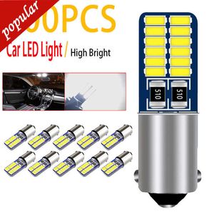 Nowy hurtowa 500pcs Car Ba9s T4W H6W LED Lampy sygnałowe 24 mld Wewnętrzne żarówki dachowe Odczyt Light Light