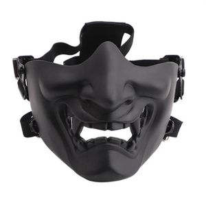 Scary Smiling Ghost Half Face Mask Shape Adjustable Tactical Headwear Protection Halloween Costumes Accessories26934166776087326v