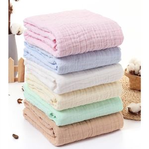 Filtar Swaddling Muslin Swaddles Filt för född bomullsbadhandduk Spädbarn Burp Kläder Boy Girl S Tygblöja 230613