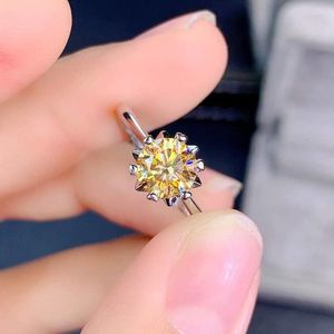 Cluster Rings 2 Gold Zircon Product Topaz Simple Temperament Open Ring Female