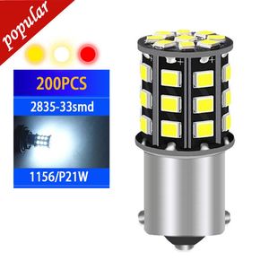 Novo Atacado 200PCS Carro 1156 BA15S P21W LED Tail Reverse Bulbs Stop Brake Lamps Turn Signal Daytime Running DRL Lights DC 12V White