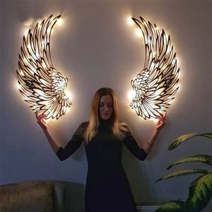 Angel Wings Wall Sticker Metal Modern Wall Sculpture Car Window Decal Heaven Interior Wall Art Poster Living Room Home Decor