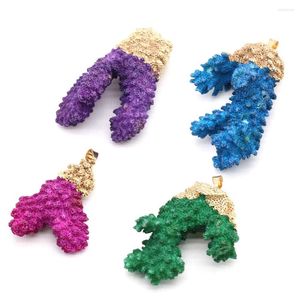 Pendant Necklaces Natural Coral Reef Stone Irregular For Jewelry Making DIY Necklace Hanging Accessories Charms Gift Party 30x40mm-35x45mm