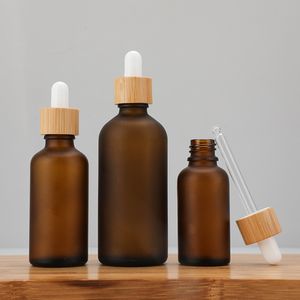 Frosted Brown Essential Oil Glass Bottle Droper Bottle för hudvård 10 ml 15 ml 20 ml 30 ml 50 ml 100 ml