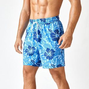 Mäns shorts mynta kostym män stammar polyester elastiska midje strandpojkar simma med kort liner medium bräde