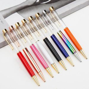 Creative Empty Tube Ballpoint Pen Self-filling Metal Crystal Ballpen With No Gold Foil Oil Roller Ball Cute DIY Writing Gift