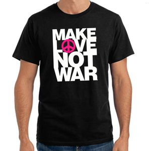 Мужские футболки T занимаются любовью, не было миром Гармония, анти -война покажите мне Политы свободы