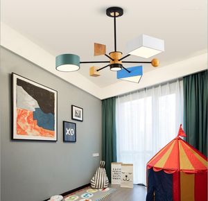 Ljuskronor s nordisk kreativ personlighet sovrum lampa barns tecknad byggstenar macaron ljuskrona pojke och tjej rum ljus