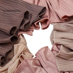 Scarves Pleated Muslim Jersey Hijabs Shawl Stripe Scarf Women Islam Underscarf Hijab Femme Africa Headband Long Sjaal Solid Bufandas