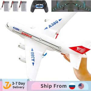 ElectricRC Aircraft Airbus A380 Boeing 747 RC Airplane Remote Control Toy 2.4G Fixed Wing Plane Gyro Outdoor Aircraft Model with Motor Children Gift 230613