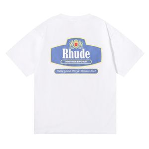 Rhudes MensTシャツ高品質のテスデザイナーカジュアルファッション半袖ヨーロッパアメリカ男性女性ラウンドネックTシャツ24SS 952