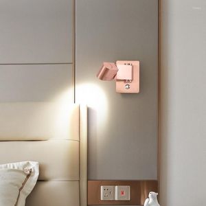 Duvar lambası kapalı 3W LED başucu ışık fikstür başlık okuma Katlanabilir spot ışığı anahtarı yüzey monte yatak odası oturma odası
