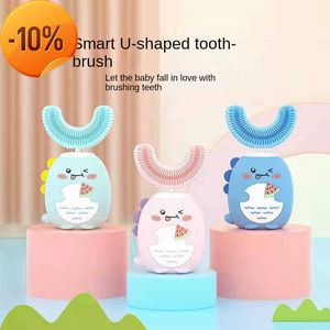 New Sonic Silicone Children Electric Toothbrush Smart 360 Cartoon 2-6 Baby Toothbrush Automatic USB Rechargeable U Shape Toothbrush