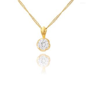 Anhänger Halsketten JH Marke Kleine Zirkon Anhänger Gold Farbe Mode Kristall Party Hochzeit Geschenk Schmuck Einfach Für Frauen