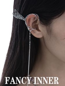Ear Cuff Dragonfly Ear Clip Earring Metal Long Tassel Wing No Pierced Ears Hollow Punk Cool Earrings for Women Jewelry Party 230614