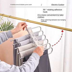Hangers Folding Pant Hanger Multi-functional Pants Rack Stainless Steel Clothes Portable Save Space