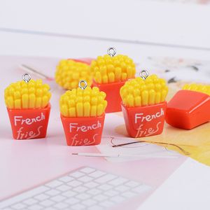 Charms 3D Pequenas Batatas Fritas Resina Comida Para Brinco Telefone Chaveiro Pingente Acessório Faça Você Mesmo Artesanato Decoração Jóias Faça Drop Delivery Smt5P