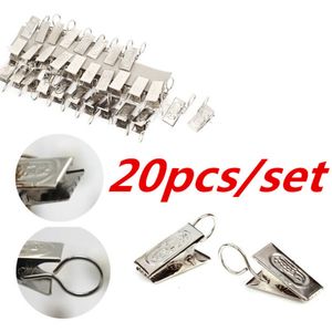 Curtain Poles 20 Pcsset Rod Clips Rings Drapery Stainless Steel Hooks Window Shower Clip Home Accessories 230613