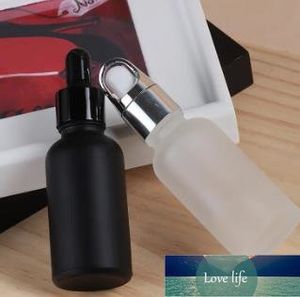 Bottiglia di vetro nero satinato alla moda con contagocce a prova di bambino Fiale contagocce da 20 cc per uso di olio essenziale 120 x 20 ml