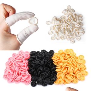Personal Protective Equipment For Business 100Pcs Disposable Fingertips Protector Gloves Natural Rubber Nonslip Antistatic Latex Fin Dhycx