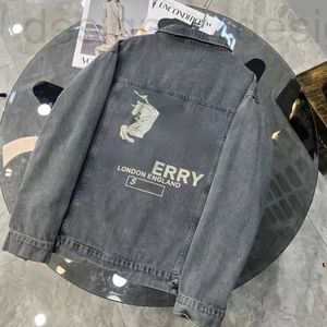 Men's Jackets Designer Men Women Denim Jacket Tb Warhorse Printing Baseball wear Fashion Vintage Colting Mens Cardigan Jeans Coat 4xl T68R