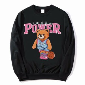 Felpe con cappuccio da uomo Felpe Inaka Power Felpa Funny Pink Basketball Bear Pattern Print Pullover Uomo Donna Fashion Brand Design Streetwear Felpe 230613