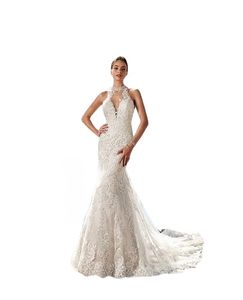 Mermaid Lace Beach Wedding Dresses Eddy K High Neck Appliqued Bridal Gowns Sleeveless BOHO Wedding Dress Robe de mariee