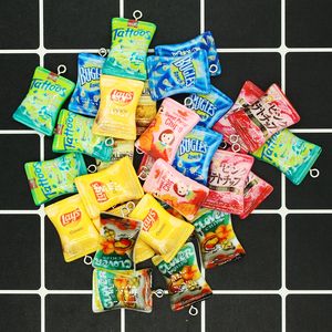 Charms Mix Resin Food Mini French Fries Candy Packaging Bag Funny Pendants For Earring Keychain Diy Jewelry Making Drop Delivery Smts6