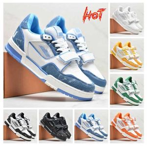 2023 Designer Sneaker Virgil Trainer Casual Shoes Calfskin Leather Abloh Black White Green Red Blue Leather Overlays Platform Low Sneakers EUR 36-45