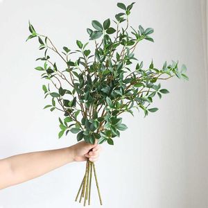 Getrocknete Blumen, 113 cm langer Zweig, künstliche Pflanzen, luxuriöser Ficusbaum, gefälschter grüner Raum, Zuhause, Hochzeitsdekoration, Foto-Requisiten