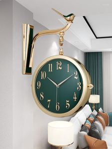 Wall Clocks Double Sided Clock European Exquisite Light Luxury Digital Modern Design Horloge Murale Room Decoration