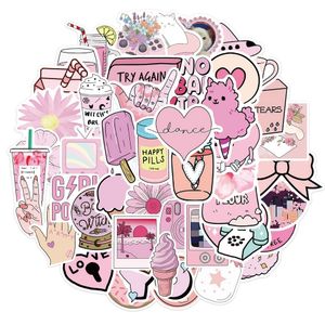 Kids Toy Stickers 102050pcs Cartoon Aesthetic Pink Water Bottle Laptop Case Scrapbooking Luggage Fridge Vinyl Sticker for Girl 230613