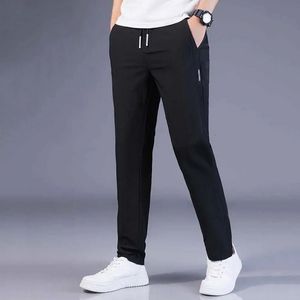 Mens Pants Men Casual Trousers Solid Fashion Pocket Applique Full Length Work Straight Pantalon Plus Size 230614