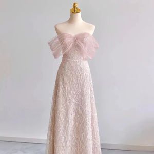 Mutter der Braut Kleider eine Linie schiere langen Schulter formalen Patin Abend Hochzeit Gäste Kleider plus Größe maßgeschneiderte Bling Tail Party Kleid 403